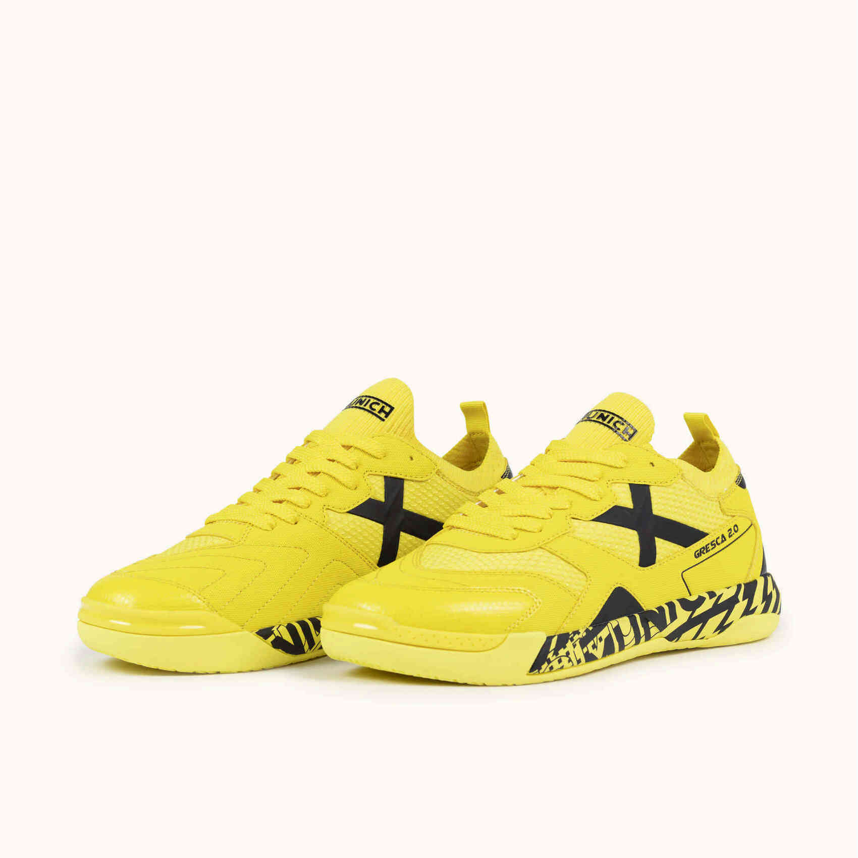 MUNICH GRESCA 2.0 10 Zapatillas de Fútbol Sala Profesionales Amarillo y Negro