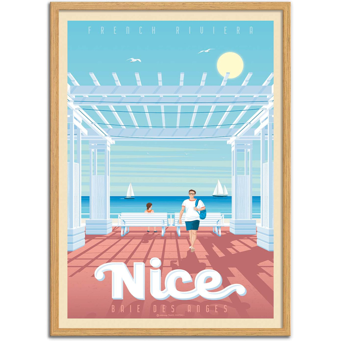 Affiche - Nice Baie des anges - Olahoop Travel Posters
