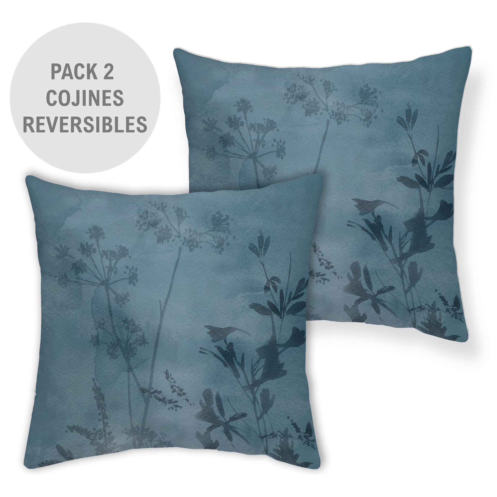 Pack 2 fundas de cojín deco BURBUJAS AQUA Nordic-Home