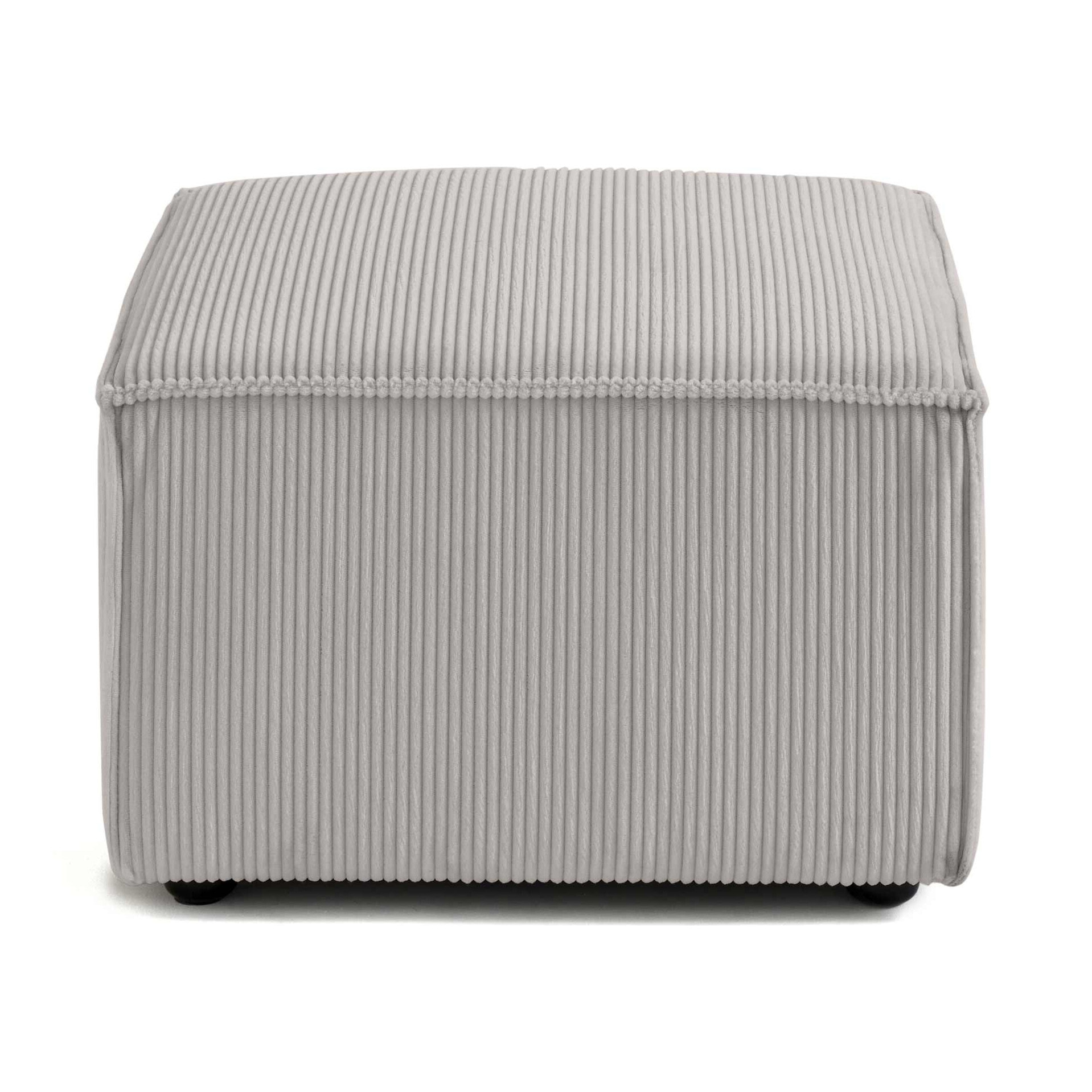 Arty - pouf d'appoint - en velours côtelé - Gris clair