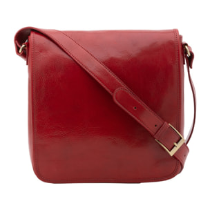 Borsa a tracolla da uomo in vera pelle - Modello False - Made in Italy - 29.0 x 28.0 x 9.0 cm