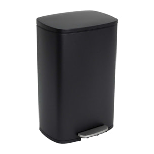 Poubelle à pédale inox ADMIRAL noir 50L