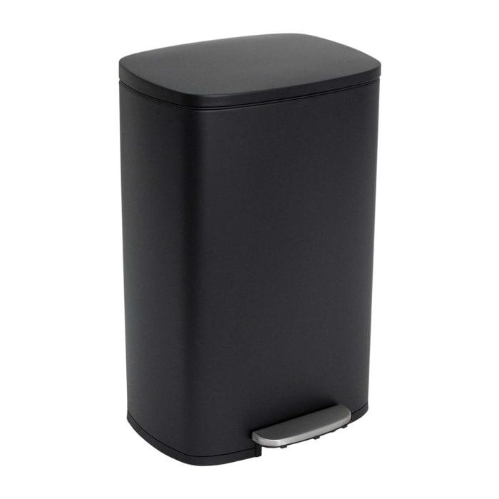 Poubelle à pédale inox ADMIRAL noir 50L