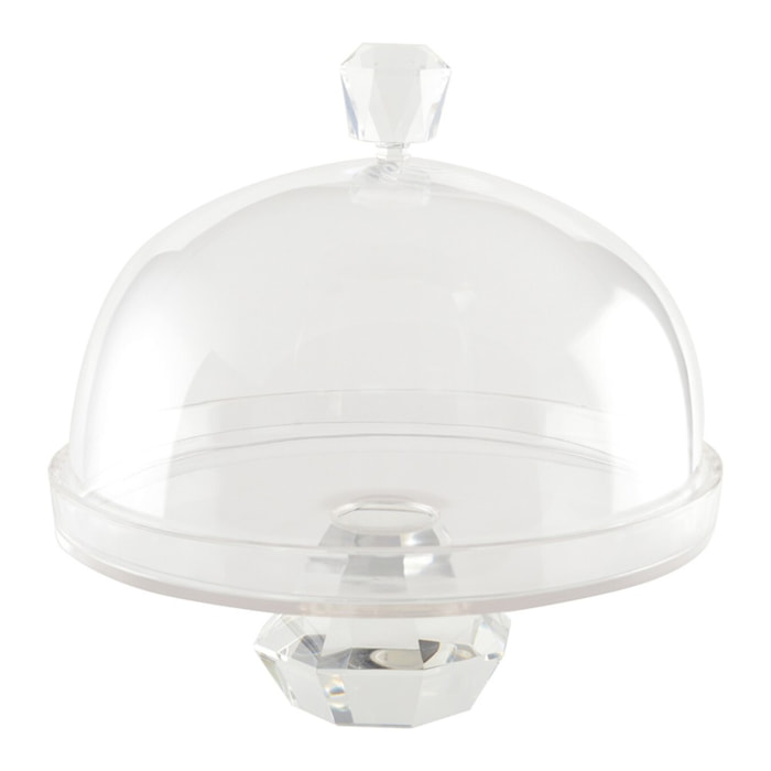 Cloche à gâteaux sur pied diamant en verre
