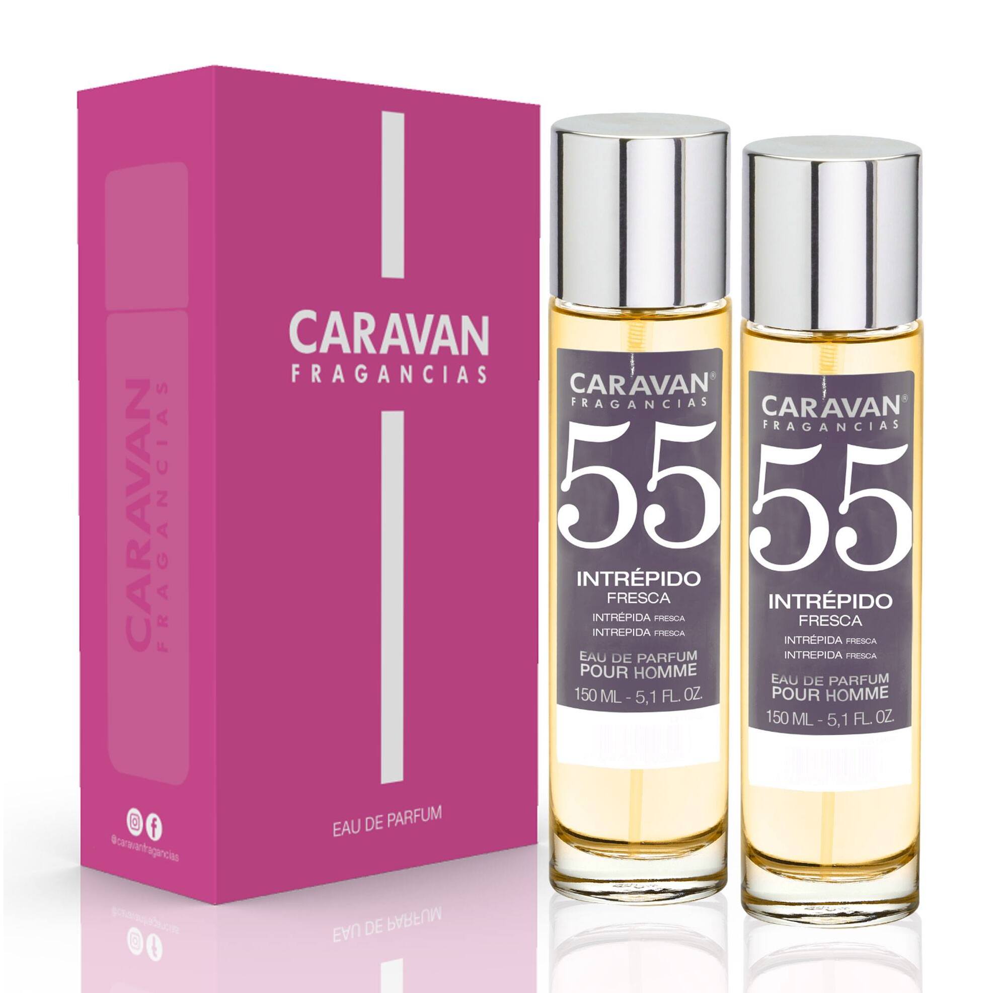Caravan fragancias - caja de regalo con 2 perfumes nº55 de 150 ml, para hombre