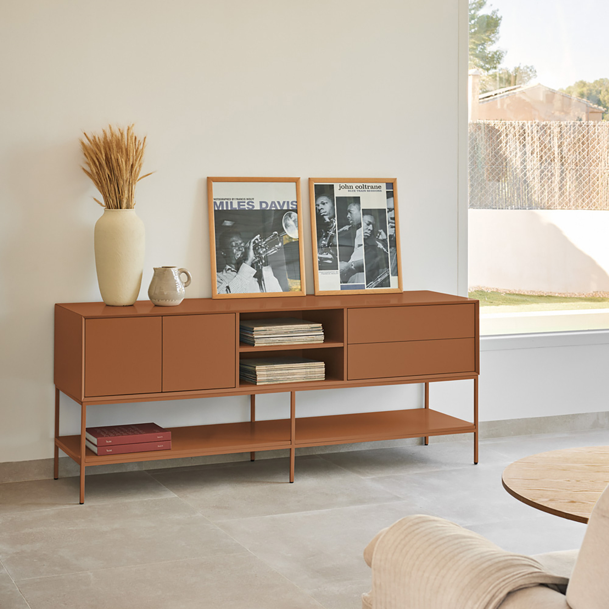 Mueble de televisión Platt 2 puertas y 2 cajones arcilla