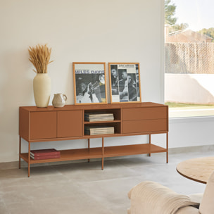 Mueble de televisión Platt 2 puertas y 2 cajones arcilla