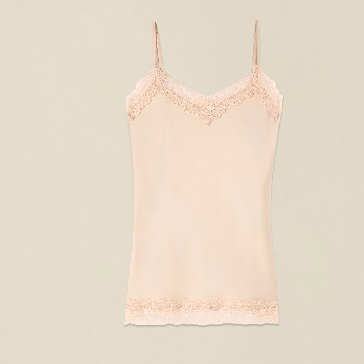 Oltre - Top lingerie in raso e pizzo - Beige