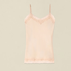 Oltre - Top lingerie in raso e pizzo - Beige