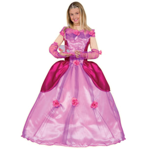 Costume Carnevale Principessa Dafne Rosa Con Cofanetto Make-Up