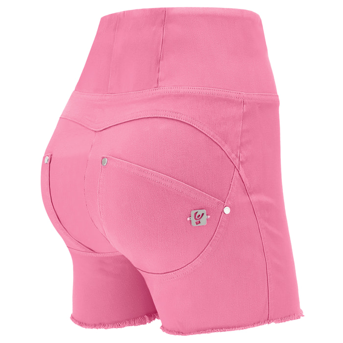 Shorts WR.UP® in tessuto denim navetta ecologico vita super alta con zip