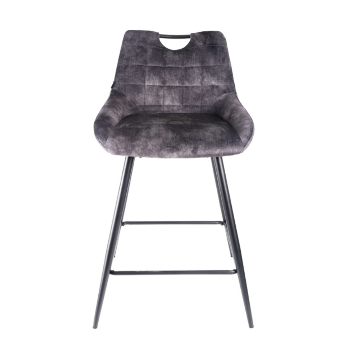 Chaise de bar en velours avec poignée et pieds en métal - ROSA 2