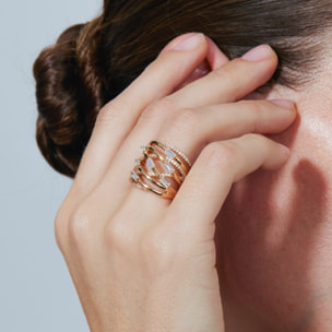 Anillo Tulzex acabado oro rosa 18k