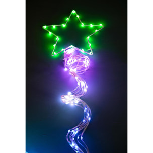 Albero con led 32 giochi luci, uso esterno - Pezzi 1 - Colore Multicolore - 240X3X3cm - Bianchi Dino -