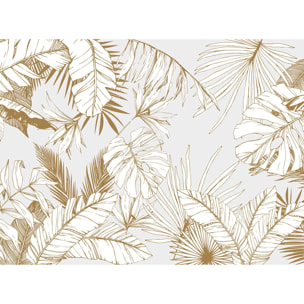 Papier peint feuilles tropicales beige Intissé