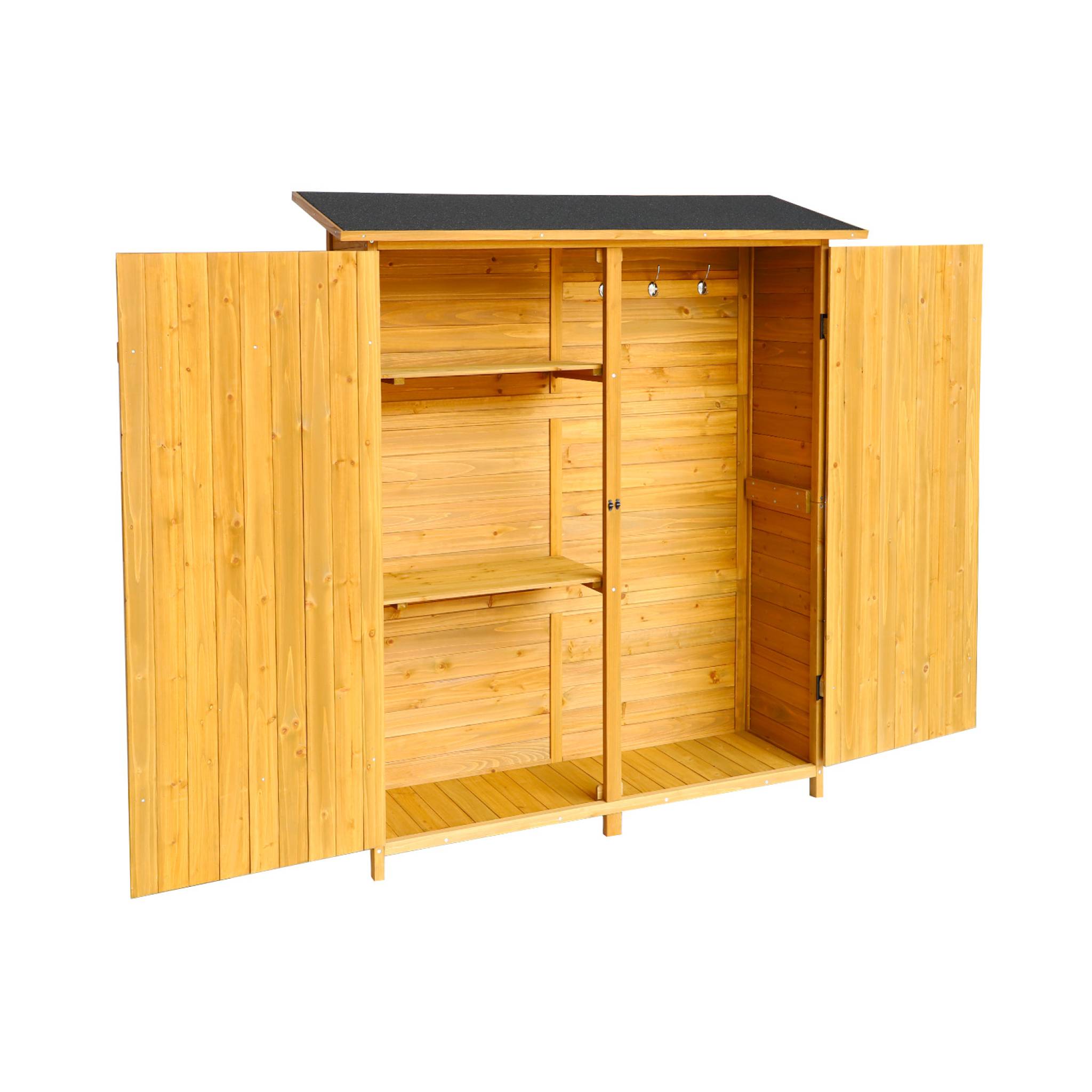 Abri de jardin 140 cm en bois. 4 espaces de rangement. L 140 x P 50 x H 162cm