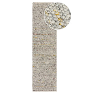 Tapis laine bouclée de couloir MINERALS Noir