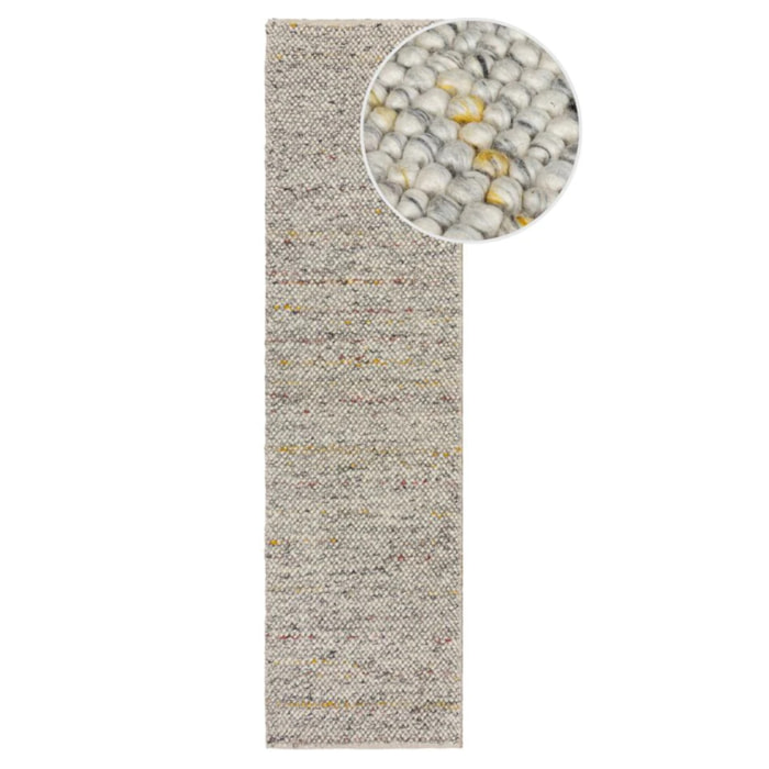 Tapis laine bouclée de couloir MINERALS Noir
