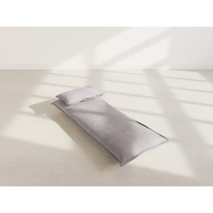 Candice - Banquette 1 place convertible clic-clac en velours côtelé - Gris clair