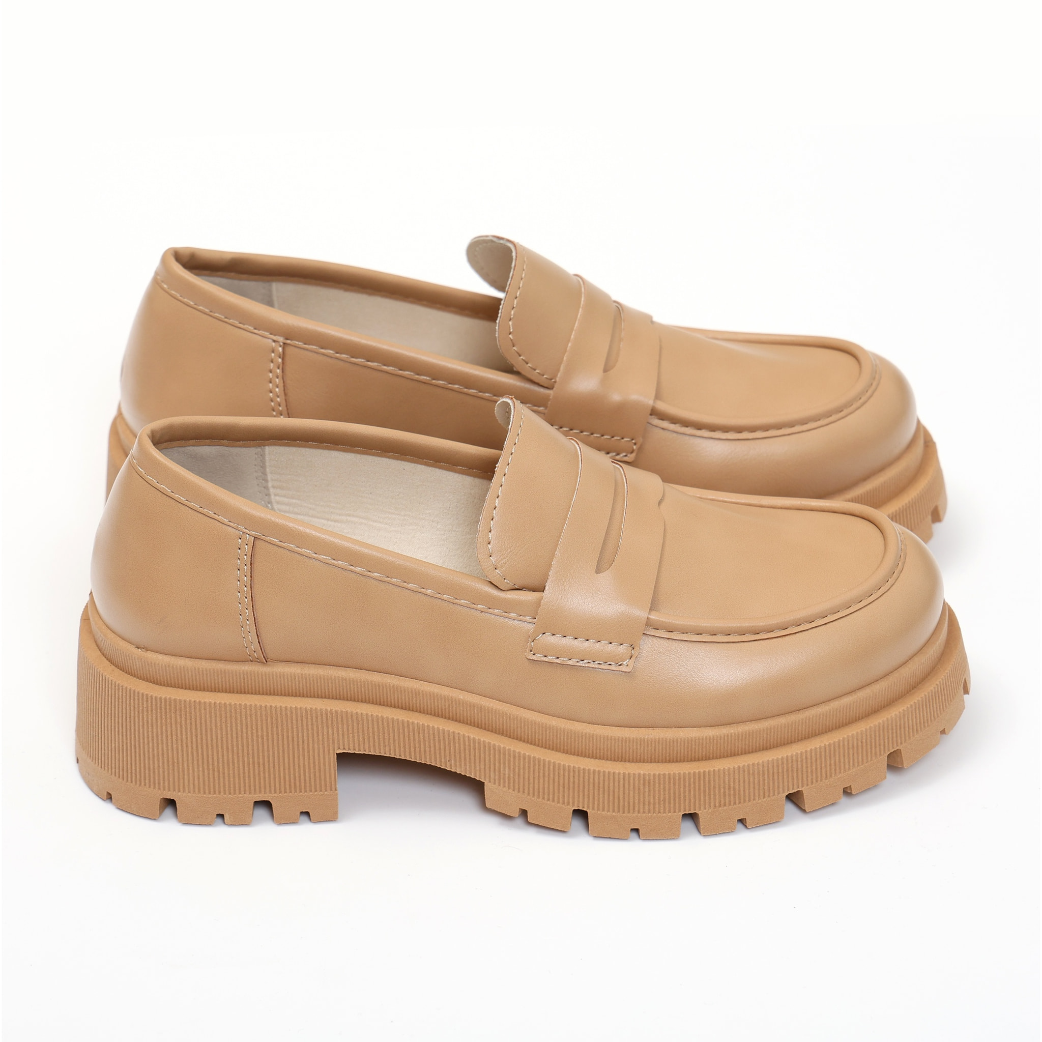 Mocassini platform in simil pelle