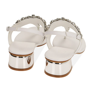 Sandali infradito bianchi, tacco 3,5 cm