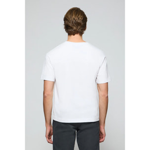 Camiseta blanca de manga corta y cuello redondo con logotipo Polo Club