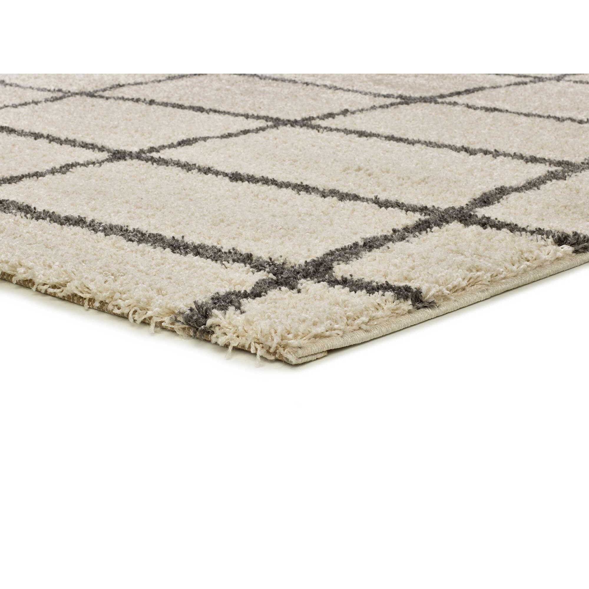 ATLAS Alfombra shaggy estilo escandinavo blanca, varias medidas disponibles