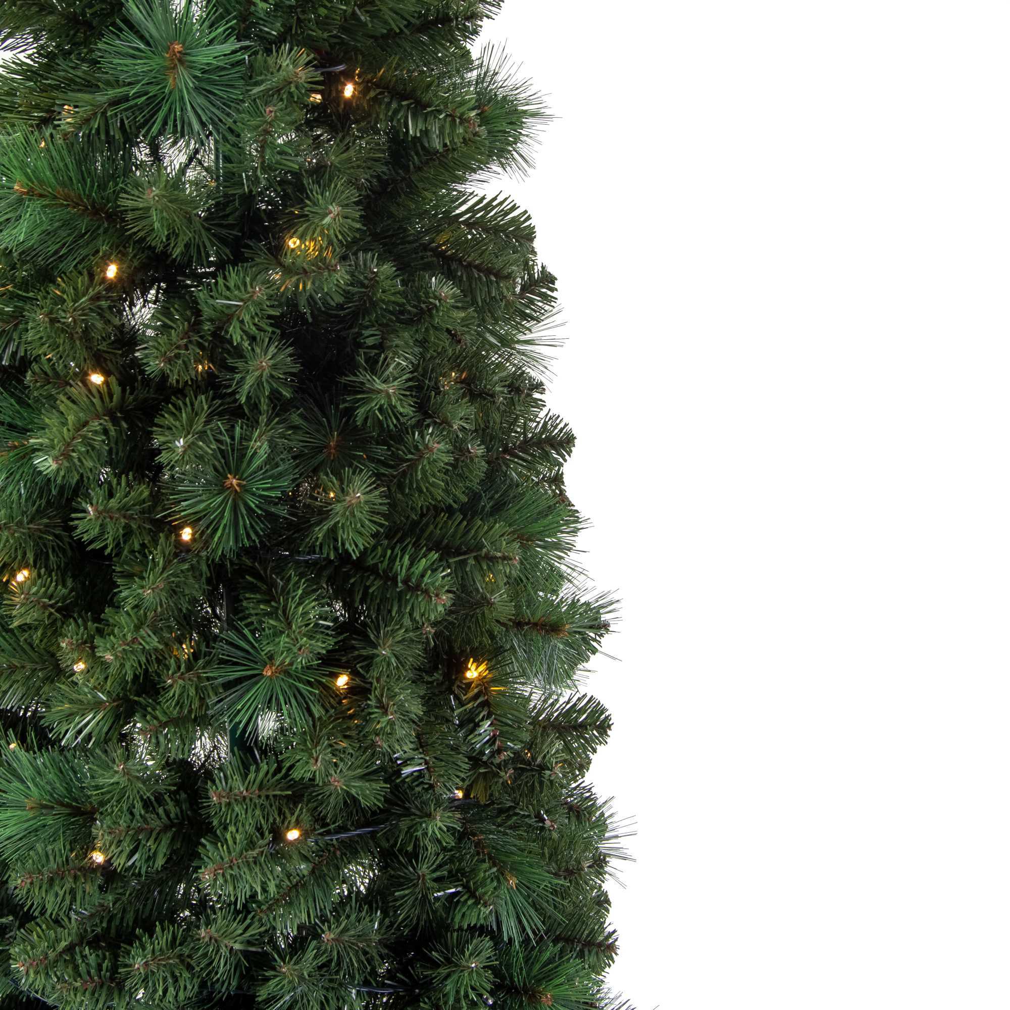 Albero di natale pieghevole verde con 793 rami e 150 led cm ø74h180