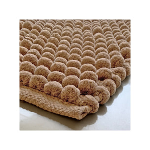 Tapis de salle de bain rectangulaire 40 x 60 cm avec pompons - 6 coloris - POP