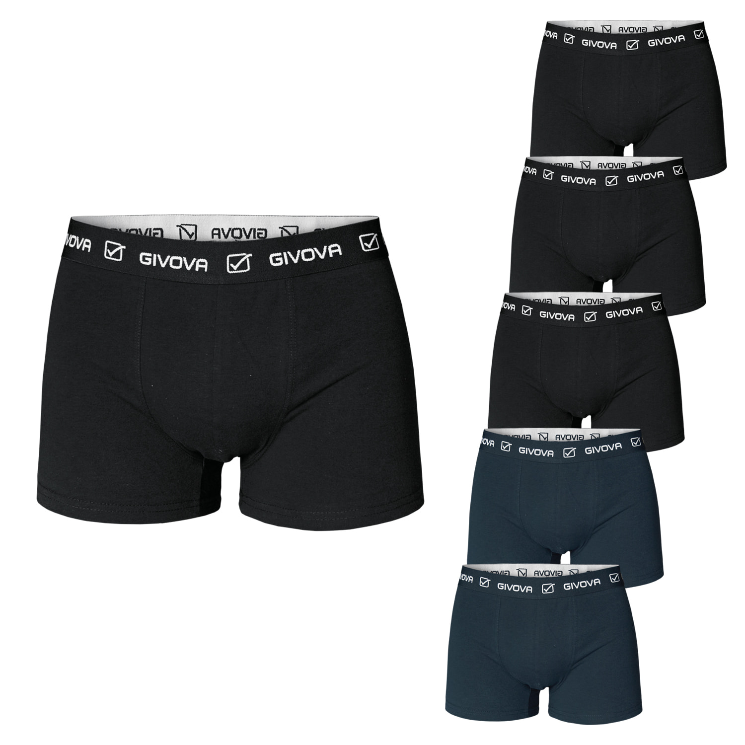 Pack 6 Paia Boxer GIVOVA Cotone Elasticizzato Art.8000