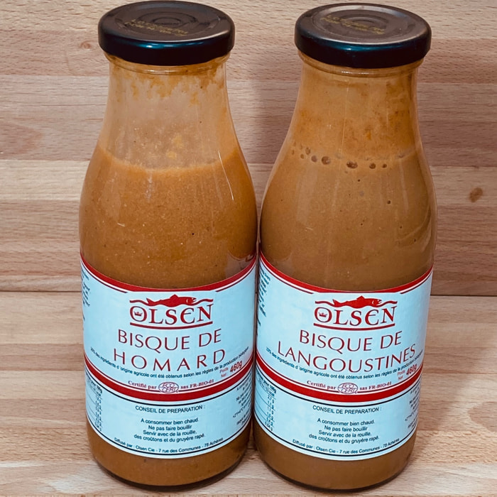 Duo bisques avec ingrédients bio (homard & langoustines) - 2x460g