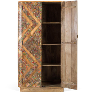 Armario de Madera de Mango 90 Cm Estilo Boho Étnico