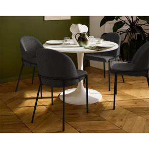 Imelda - lot de 4 chaises - en tissu - gris anthracite - Gris Anthracite