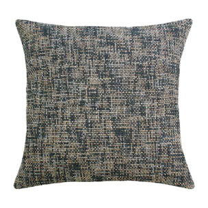 Housse de coussin polyester jeu d'unis gris Tweed roche