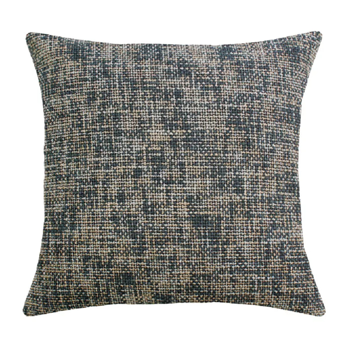 Housse de coussin polyester jeu d'unis gris Tweed roche