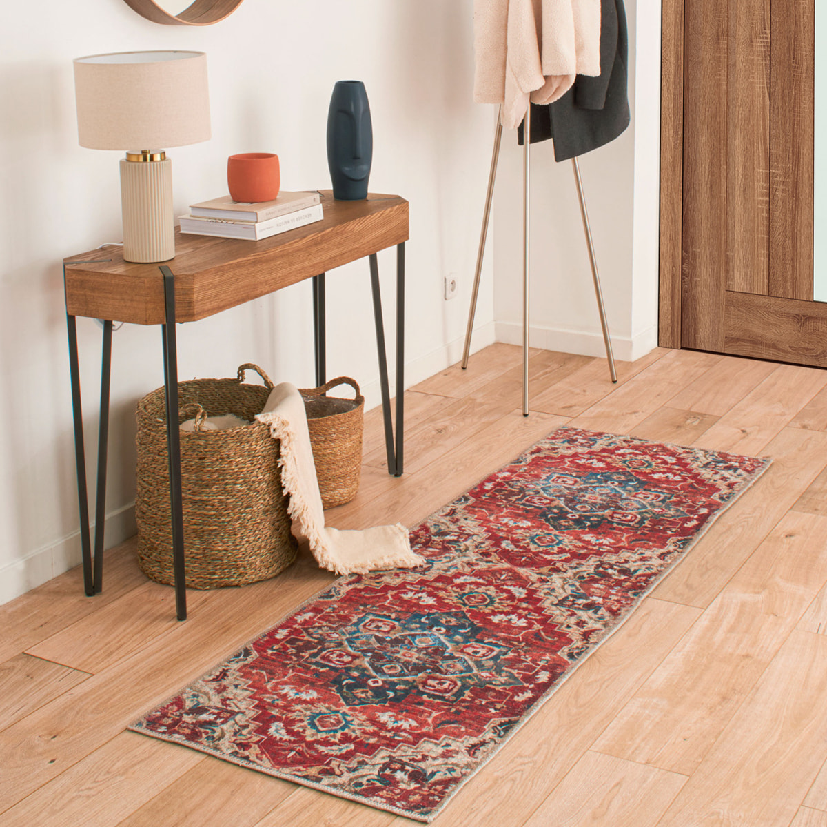 Radom - tapis vintage coloré lavable en machine à 30°c, multicolore