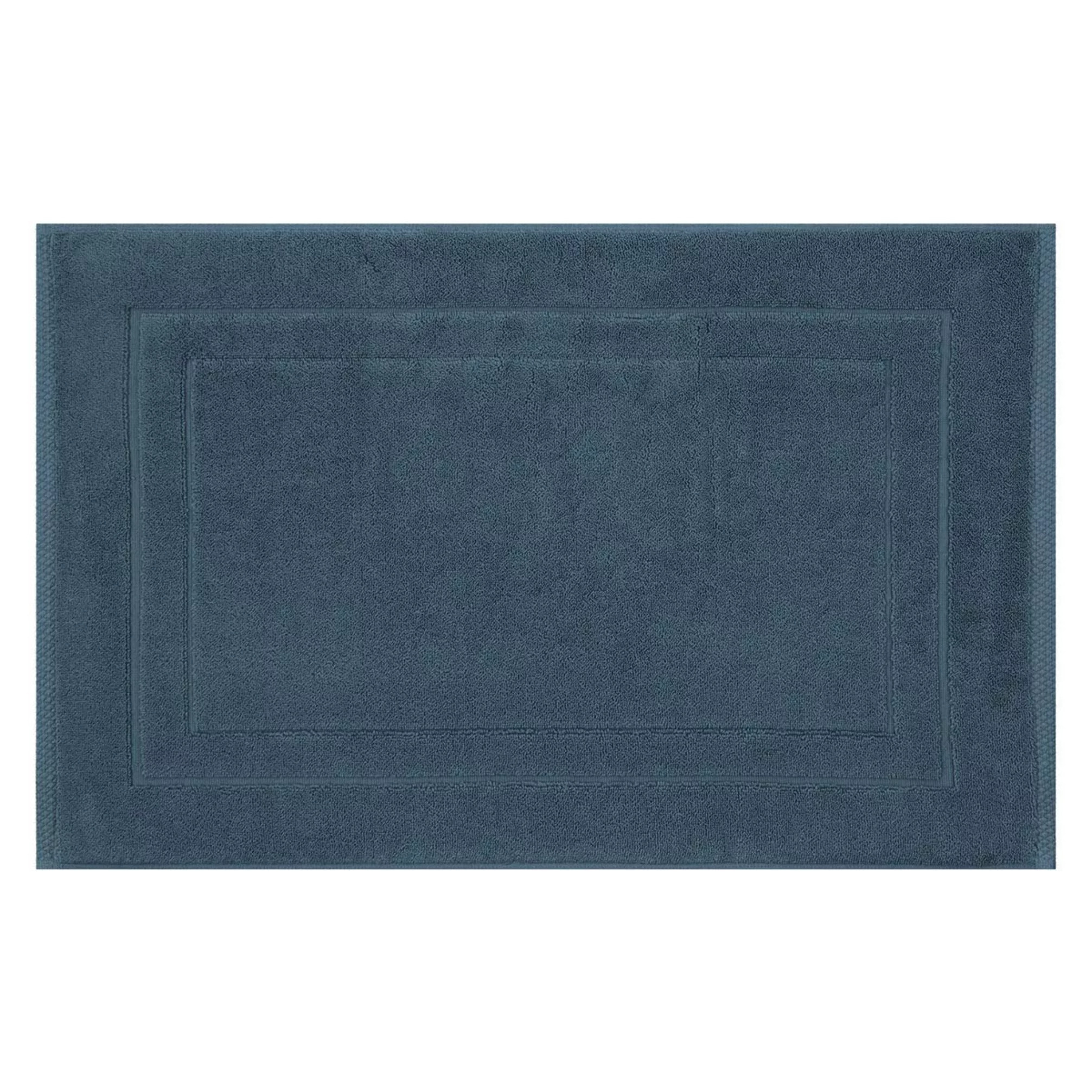 Tapis de bain pur coton 900 g/m² uni bleu Elea bleu ardoise