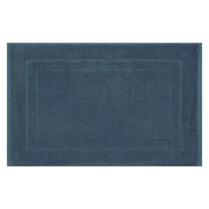Tapis de bain pur coton 900 g/m² uni bleu Elea bleu ardoise