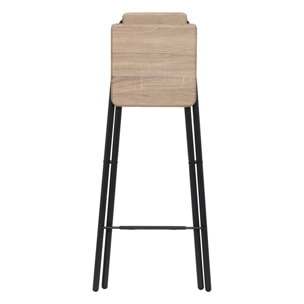 Chaise de bar pliante Effêt chêne naturel Louna
