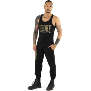 Camiseta de tirantes de hombre Leone Stripe Gold de algodón elástico
