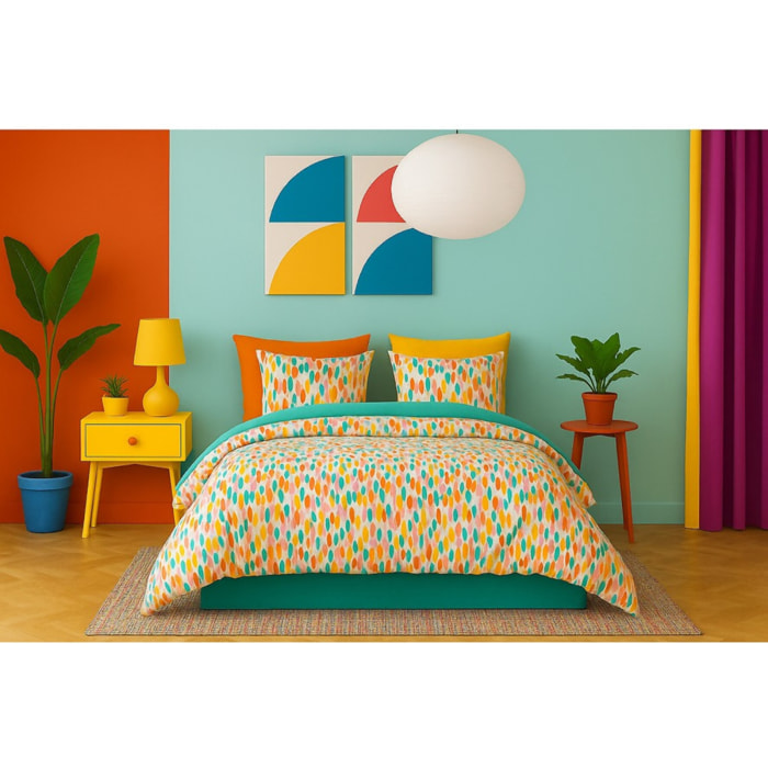 Parure Housse De Couette 100% coton 3pcs Poppy