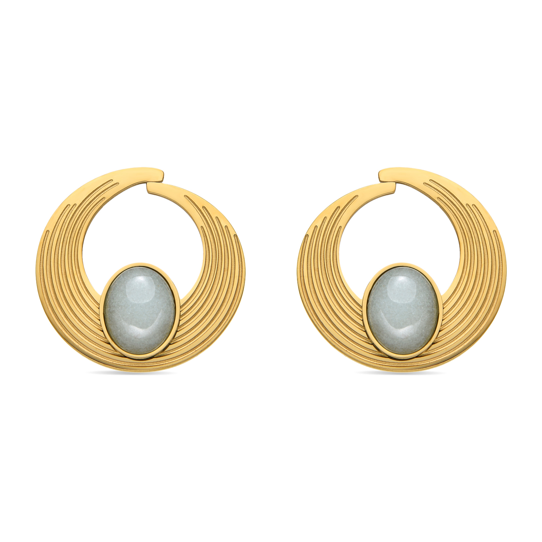 Pendientes con Amazonita acabado oro 18k