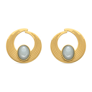 Pendientes con Amazonita acabado oro 18k