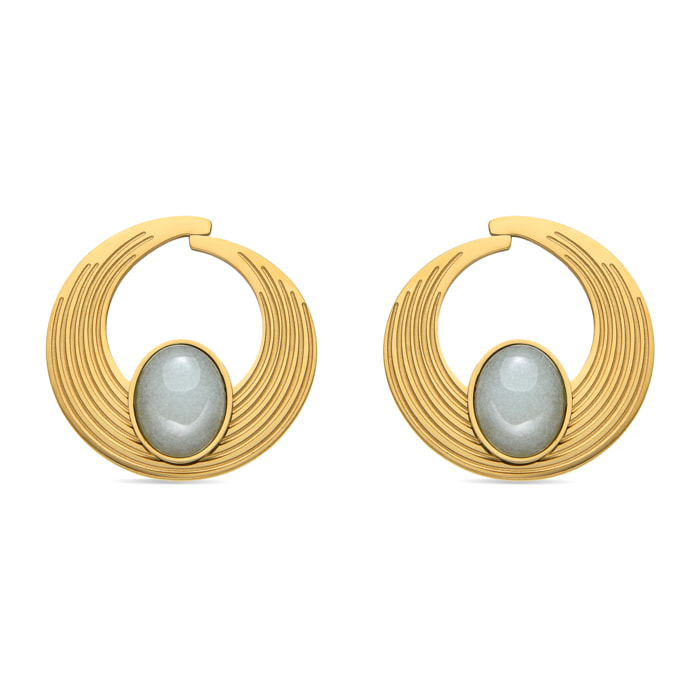 Pendientes con Amazonita acabado oro 18k