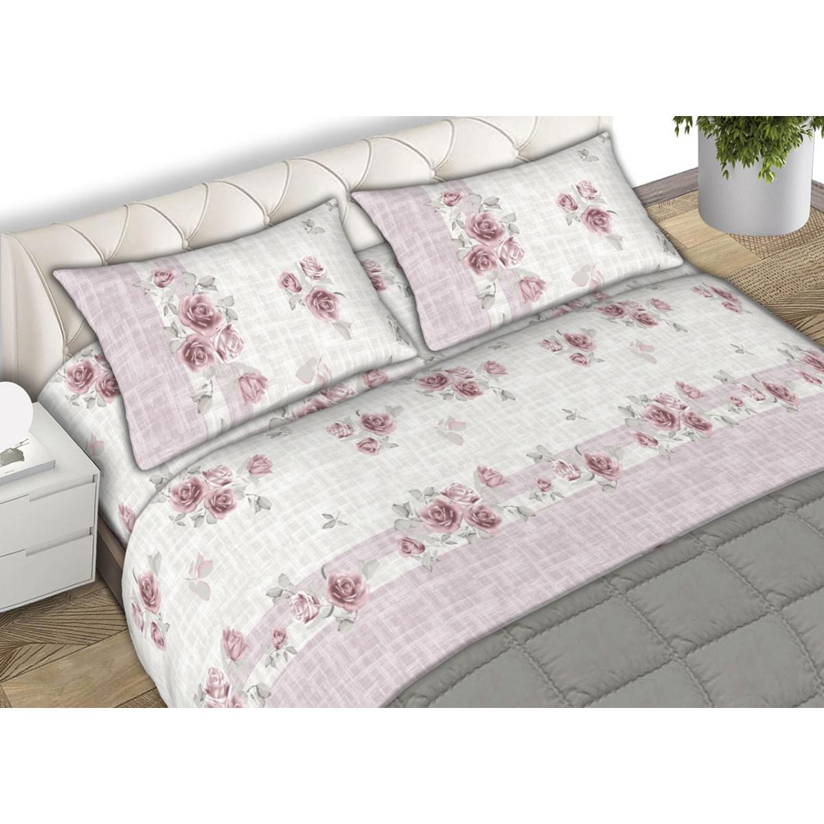 Completo Lenzuola 100% Cotone Mirea Rosa