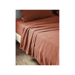 Drap plat en gaze de coton 240 x 300 cm - GAIA