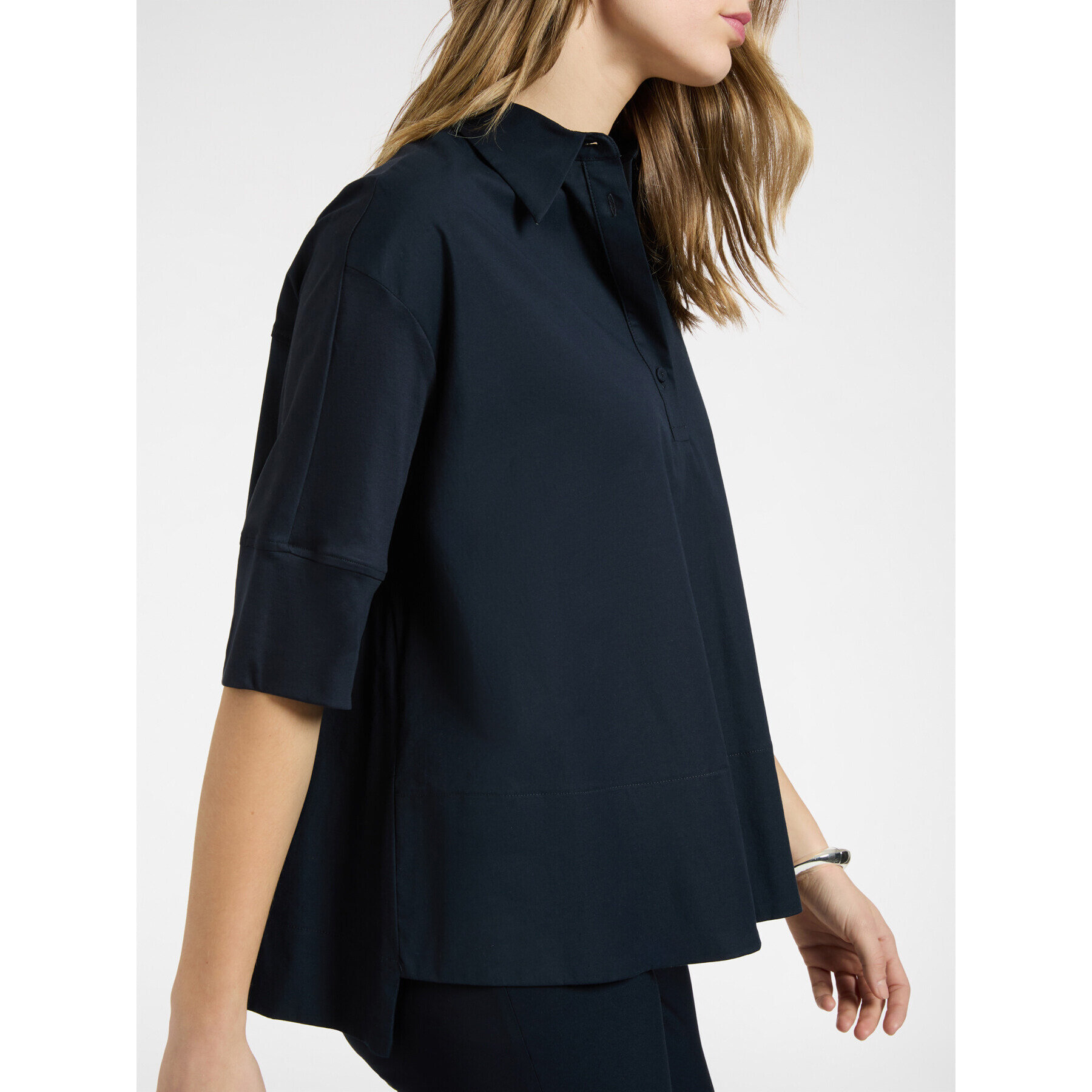 Elena Mirò - Blusa boxy con maniche a tre quarti - Blu