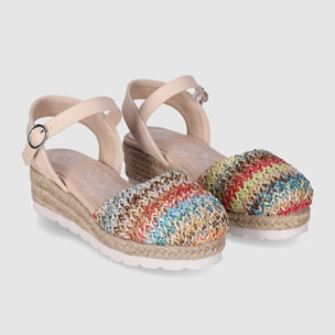 Sandalias de Piel Sintética - Multicolor - Tacón: 4 cm