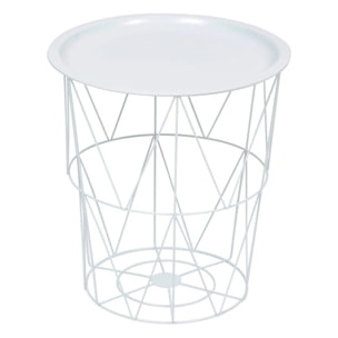 Table d'appoint "Kumi" blanc 40x37x37cm