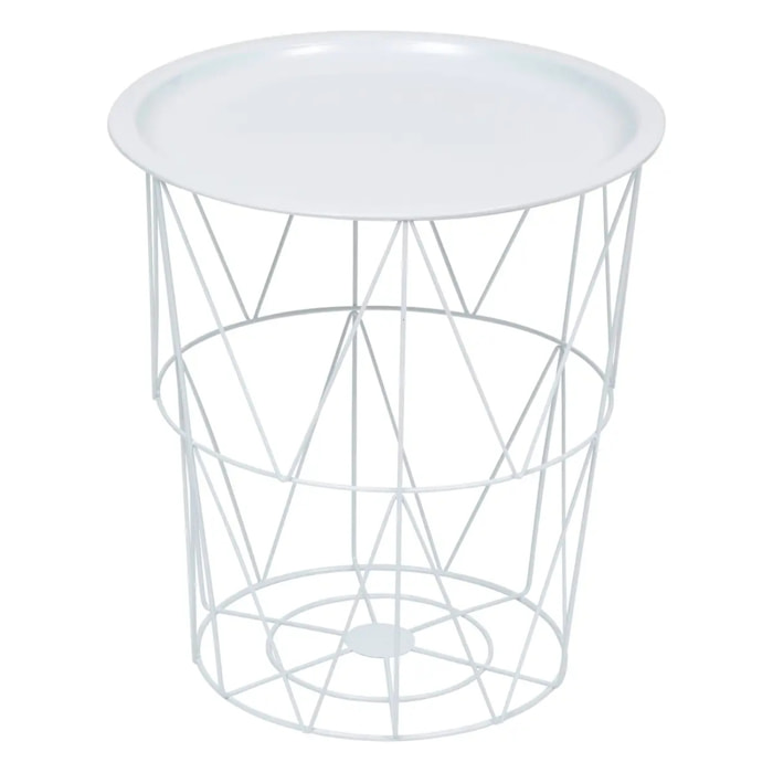 Table d'appoint "Kumi" blanc 40x37x37cm